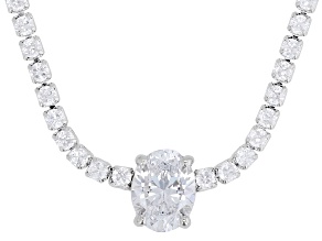 White Cubic Zirconia Rhodium Plated Necklace 31.32ctw