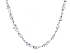 White Cubic Zirconia Rhodium Plated Necklace 44.55ctw
