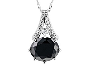 Black and White Cubic Zirconia Rhodium Over Brass Pendant With Chain 11.84ctw