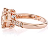 Champagne and White Cubic Zirconia 18K Rose Gold Plated Rose Cut Ring 7.25ctw