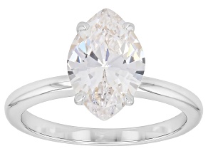 White Cubic Zirconia Rhodium Over Sterling Silver Solitaire Ring 2.76ct