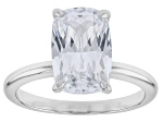 White Cubic Zirconia Rhodium Over Sterling Silver Solitaire Ring 6.30ct