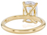 White Cubic Zirconia 18K Yellow gold Over Sterling Silver Solitaire Ring 6.30ct
