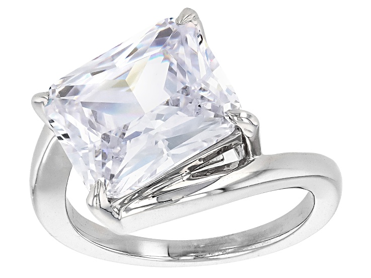 White Cubic Zirconia Rhodium Over Sterling Silver Ring 10.00ctw