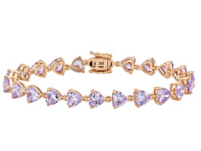 Lavender Cubic Zirconia 18K Rose Gold Plated Bracelet 69.30ctw