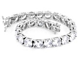 White Cubic Zirconia Rhodium Over Brass Tennis Bracelet 76.12ctw