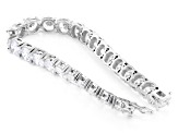 White Cubic Zirconia Rhodium Over Brass Tennis Bracelet 76.12ctw