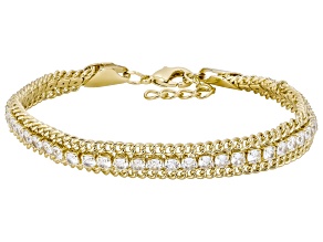 White Cubic Zirconia 18k Yellow Gold Plated Bracelet 7.20ctw