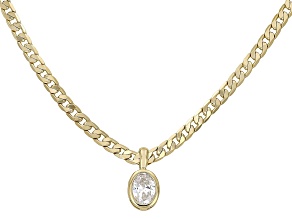 White Cubic Zirconia 18k Yellow Gold Plated Necklace 3.16ctw