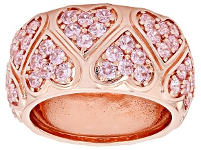 Pink Cubic Zirconia 18K Rose Gold Plated Ring 2.77ctw