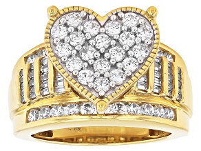 White Cubic Zirconia 18k Yellow Gold Plated Ring 2.50ctw