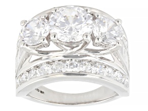 White Cubic Zirconia Rhodium Plated Ring 9.50ctw