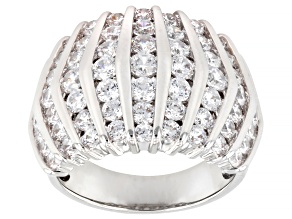 White Cubic Zirconia Rhodium Plated Ring 6.14ctw