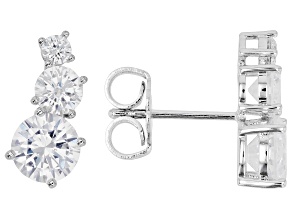 White Cubic Zirconia Rhodium Plated Earrings 6.26ctw