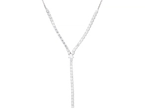 White Cubic Zirconia Rhodium Plated Y Necklace 3.00ctw