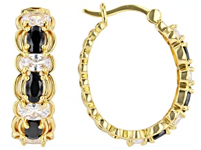 Black and White Cubic Zirconia 14k Yellow Gold Plated Earrings 4.70ctw
