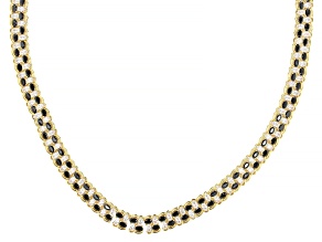 Black and White Cubic Zirconia 14k Yellow Gold Plated Necklace 66.60ctw