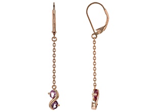 Pink Garnet 18k Rose Gold Over Sterling Silver Dangle Earrings 0.75ctw