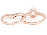 Pink Color Shift Garnet 18k Rose Gold Over Sterling Silver Ring Set Of 2 0.84ctw