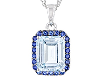 Picture of Sky Blue Topaz Rhodium Over Sterling Silver Pend With Chain 3.87ctw
