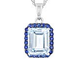 Sky Blue Topaz Rhodium Over Sterling Silver Pend With Chain 3.87ctw