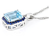 Sky Blue Topaz Rhodium Over Sterling Silver Pend With Chain 3.87ctw