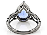 Blue Color Change Fluorite Black Rhodium Over Sterling Silver Ring 2.70ctw