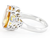 Yellow Citrine Rhodium Over Sterling Silver Solitaire Ring 4.59ct