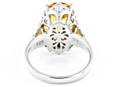 Yellow Citrine Rhodium Over Sterling Silver Solitaire Ring 4.59ct