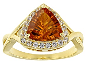 Orange Madeira Citrine 18k Yellow Gold Over Sterling Silver Ring 2.66ctw