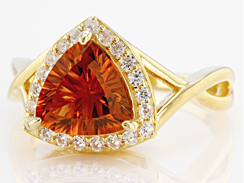 Orange Madeira Citrine 18k Yellow Gold Over Sterling Silver Ring 2.66ctw