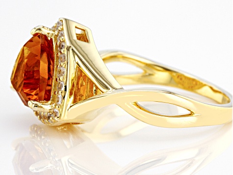 Orange Madeira Citrine 18k Yellow Gold Over Sterling Silver Ring 2.66ctw