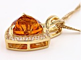 Orange Madeira Citrine 18k Yellow Gold Over Silver Pendant With Chain 2.50ctw