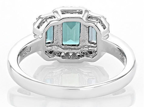 Blue Lab Created Alexandrite Rhodium Over Sterling Silver Ring 1.80ctw