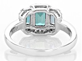 Blue Lab Created Alexandrite Rhodium Over Sterling Silver Ring 1.80ctw