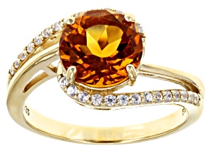 Orange Madeira Citrine 18k Yellow Gold Over Silver Ring 2.70ctw