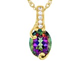 Mystic® Green Topaz Yellow Gold Over Silver Pendant With Chain 2.93ctw