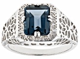 London Blue Topaz Rhodium Over Sterling Silver Solitaire Ring 2.57ct