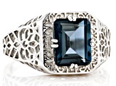 London Blue Topaz Rhodium Over Sterling Silver Solitaire Ring 2.57ct