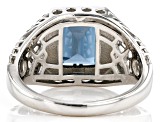 London Blue Topaz Rhodium Over Sterling Silver Solitaire Ring 2.57ct