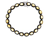 Citrine Rhodium Over Sterling Silver Tennis Bracelet 10.62ctw