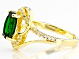 Green Chrome Diopside 18k Yellow Gold Over Sterling Silver Ring 2.04ctw