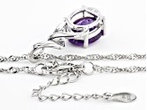 Purple Amethyst Rhodium Over Silver Pendant With Chain 2.21ctw