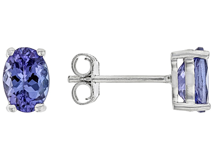 Genuine store Tanzanite Periwinkle Flower Earring Studs, 1.35 ctw.