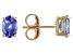 Blue Tanzanite 18k Yellow Gold Over Sterling Silver Stud Earrings 1.45ctw