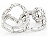 White Cubic Zirconia Rhodium Over Silver Ring and Guard Set (2.15ctw DEW)
