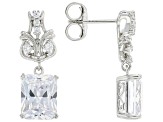 White Cubic Zirconia Rhodium Over Silver Earrings (8.03ctw DEW)