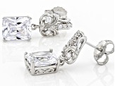 White Cubic Zirconia Rhodium Over Silver Earrings (8.03ctw DEW)