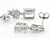 White Cubic Zirconia Rhodium Over Silver Earrings (8.03ctw DEW)