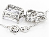 White Cubic Zirconia Rhodium Over Silver Pendant With Chain (7.43ctw DEW)